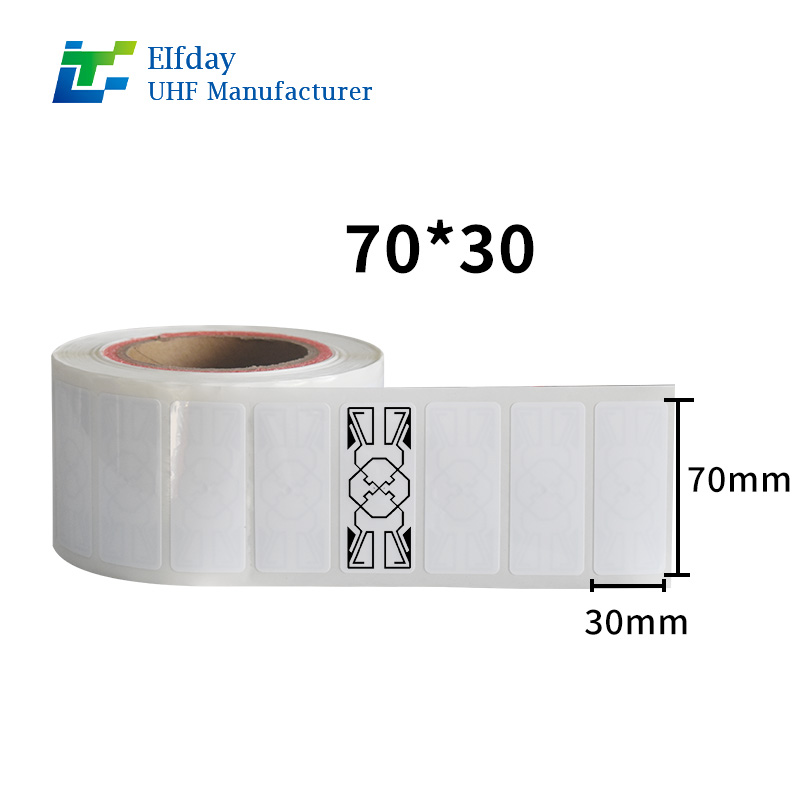 ISO18000-6c UHF RFID Sticker 70*30mm KM4 840-960MHz Passive Remote-Reading Tag